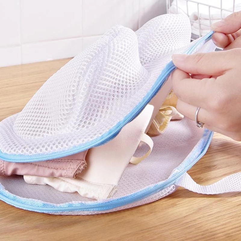 Túi Lưới Giặt Đồ Bằng Polyester Bền Bỉ Có Khóa Kéo Bảo Vệ Cho Máy Giặt