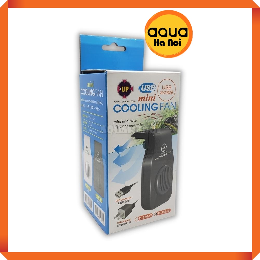 Quạt tản nhiệt làm mát nước hồ cá thủy sinh UP Aqua USB mini D 336 B -1 quạt - màu đen