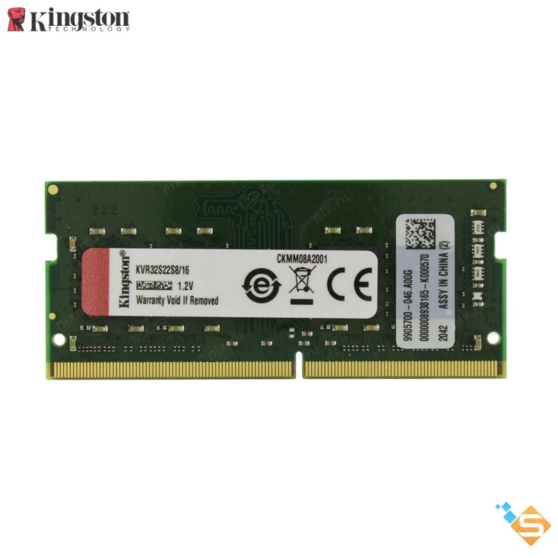 RAM Laptop Kingston 16GB 8GB 3200MHz DDR4 SODIMM CL 12 KVR32S22S6 - Bảo Hành Chính Hãng 3 Năm