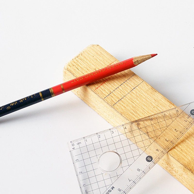 Set 10 Bút Chì Đánh Dấu Màu Xanh Dương / Đỏ Chuyên Dụng Cho Thợ Mộc