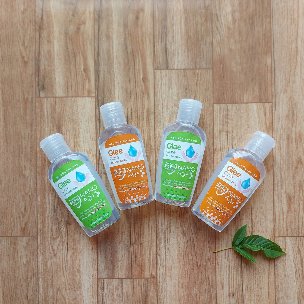 Nước rửa tay khô cao cấp Glee Care 60ml diệt khuẩn nhanh, gel dưỡng ẩm, hương tự nhiên công nghệ Nano bạc