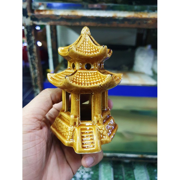 NHÀ NGHỈ TRÁNG MEN TRANG TRÍ HỒ CÁ NON BỘ RỘNG 7CM CAO 10CM