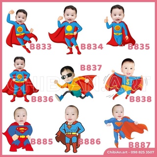 Hình chibi sinh nhật cho bé trai - Bộ trang trí để bàn sinh nhật cho bé