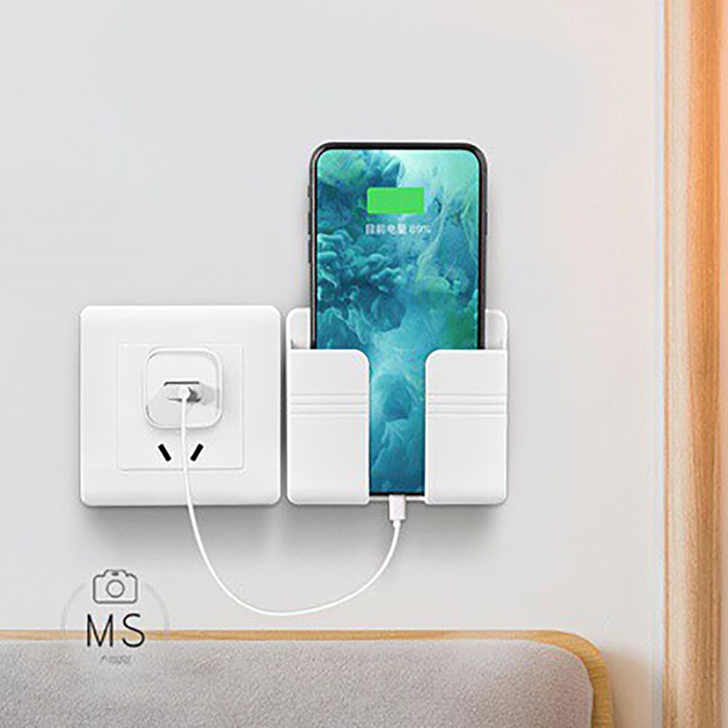 ❌SIÊU RẺ❌ Giá Để Điện Thoại Dán Tường - Đỡ Sạc Điện Thoại, Đựng Remote, Điều Khiển Tiện Lợi 88245 Siêu Thị Giá Rẻ VP88