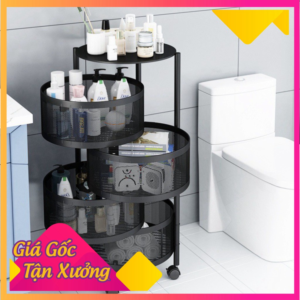 Kệ đa năng đựng rau củ quả và đồ gia dụng, Kệ tròn xoay để hoa quả nhiều tầng nhà bếp[HÀNG CÓ SẴN]