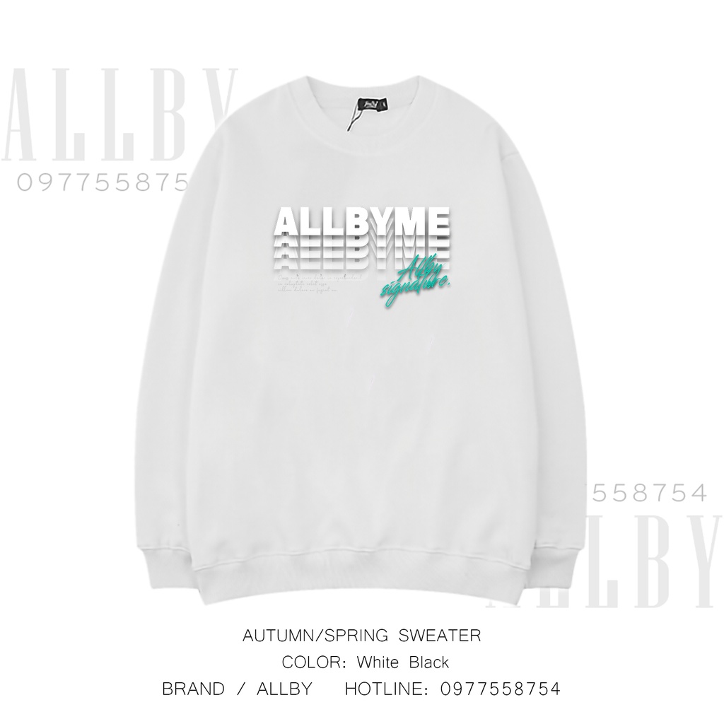 Áo sweater nam nữ form rộng Allby Me , áo hoodie nỉ nam nữ unisex da cá đen trắng | BigBuy360 - bigbuy360.vn