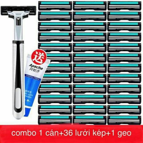 Bộ cạo râu 38 món - bộ dao cạo râu cao cấp 38 món (1 dao cạo + 36 lưỡi + 1 tuýp kem cạo) -bộ kit cạo râu loại tốt