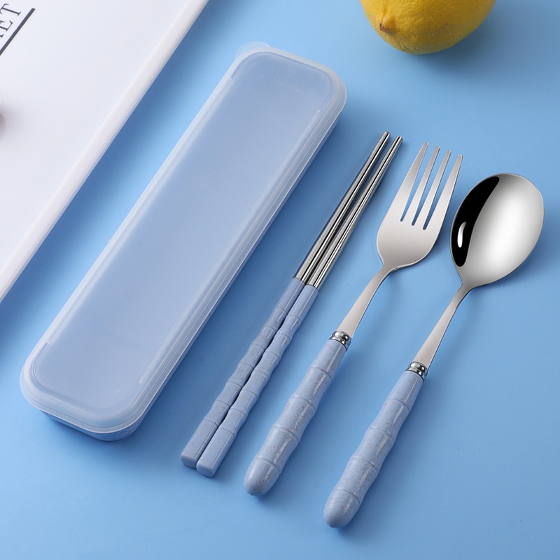 Bộ Dụng Cụ Ăn Bằng Thép Không Gỉ Phong Cách Hàn Quốc