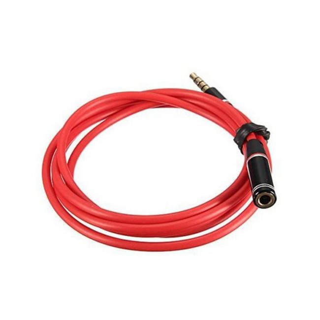 Dây tai nghe nối dài jack 3.5mm có Mic dài 1.2m - Đỏ