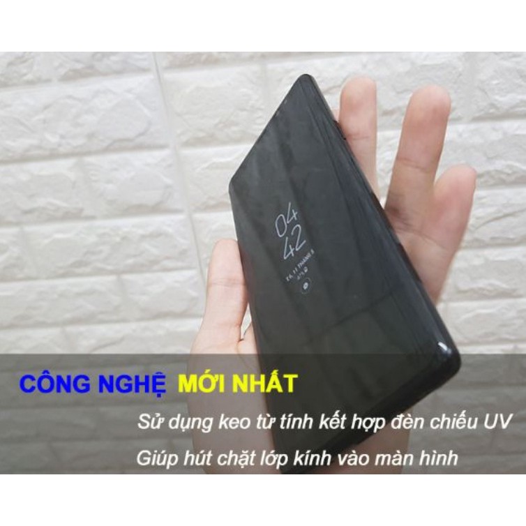 Kính Cường Lực Full Keo UV Dành Cho S7 Edge/S8/S8 Plus/S9 /S9 Plus/Note FE/Note 8/Note 9 (Kính Full Không Tai Thỏ)