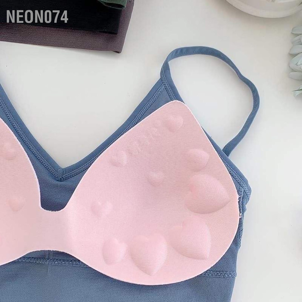 Neon074 Áo ngực không lưng Sâu V Mỏng Mềm mại Thoải mái Hàng ngày lót thấp có đệm để ngủ thể thao