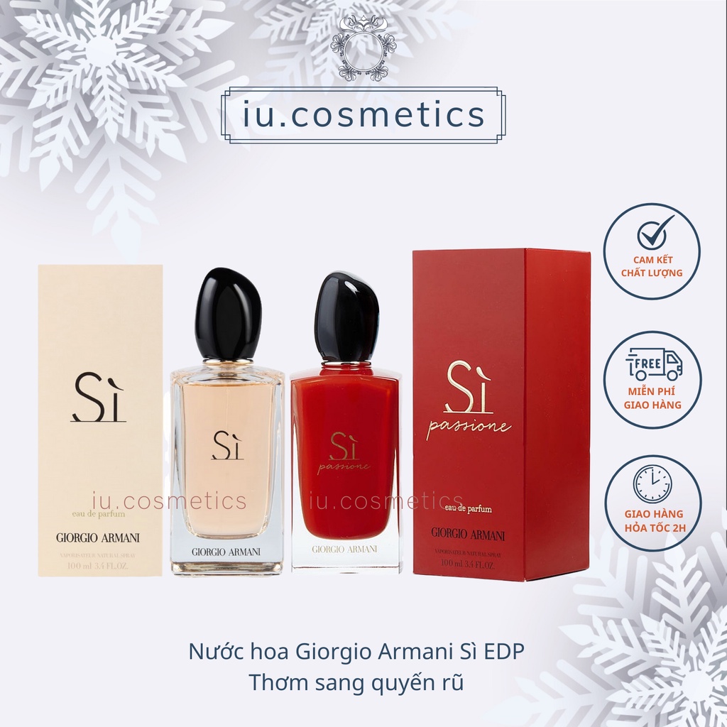 Nước hoa nữ Giorgio Armani Sì Vàng , Đỏ dung tích 100ml Dầu thơm nữ Sì hương thơm quyến rũ đẳng cấp - iu.cosmetics