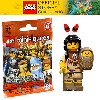 [Lego Official - Có Sẵn] Nhân vật LEGO Minifigures Series 15 Tribal Woman - Cô gái bộ lạc da đỏ ôm em bé