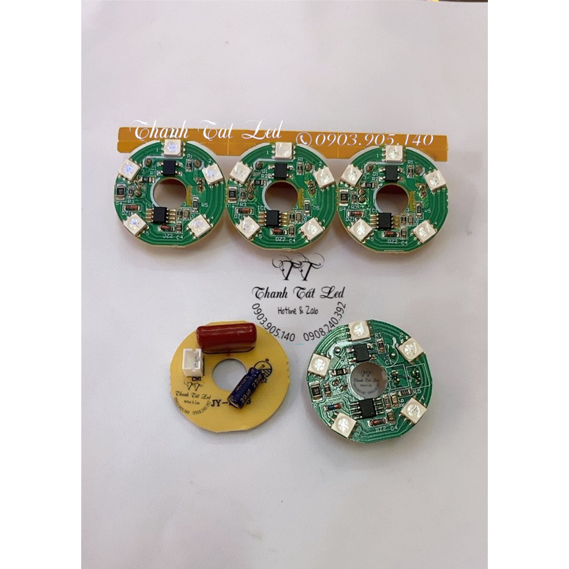 Bo mạch led đổi màu dùng cho tất cả đèn thờ pha lê 1 Bo 5 bóng Lổ - 3.3 cm siêu bền siêu sáng
