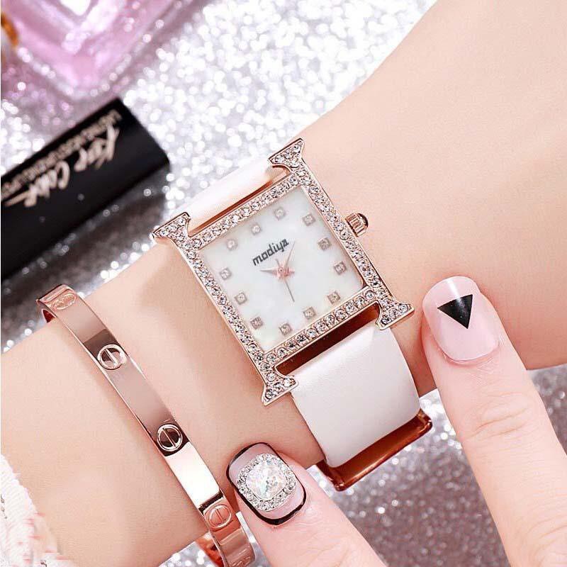 Đồng hồ thời trang nữ Modya MDA293 mặt chữ H cực đẹp dây da mềm, 4 màu dể dàng phối đồ | BigBuy360 - bigbuy360.vn