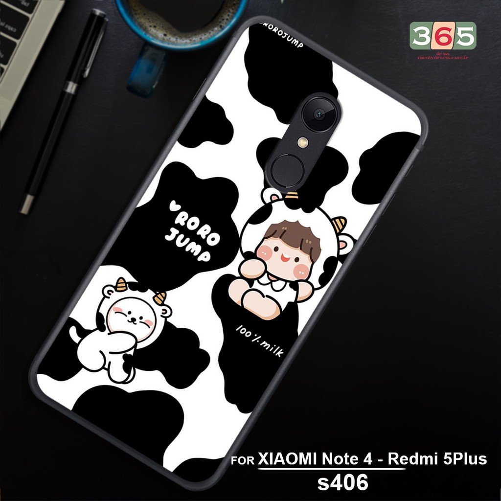 [ Ốp in hình Giá rẻ ] Ốp lưng điện thoại in hình cho Xiaomi Redmi Note 4X / Xiaomi redmi 5 Plus bò sữa đáng yêu