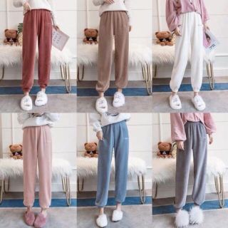 Quần lông bo gấu dày siêu ấm free size 40 - 64kg (loại 1)