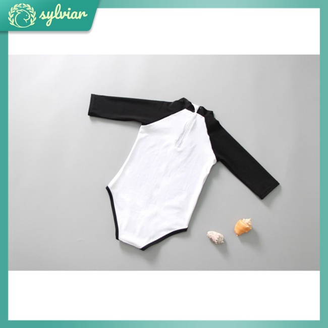 Bộ Đồ Bơi Một Mảnh Tay Dài Chống Nắng + Mũ Bơi Dành Cho Bé 2-7 Tuổi