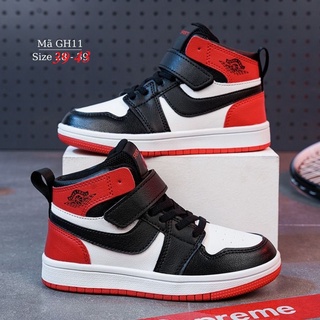 Giày Jordan cổ cao Đỏ Đen💥 Sneaker nam nữ với màu 3 màu pha (trắng, đen, đỏ)