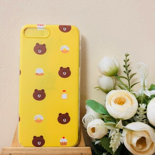 Ốp lưng Iphone dẻo 4 gấu nâu nền vàng