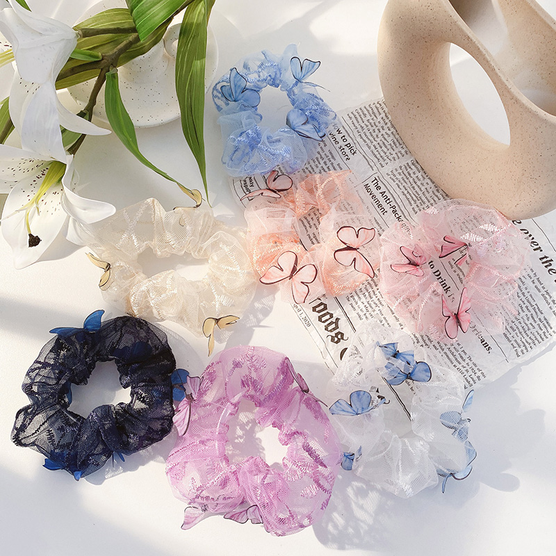 Dây Buộc Tóc Trang Trí Bướm Đáng Yêu Hợp Xu Hướng Cho Nữ