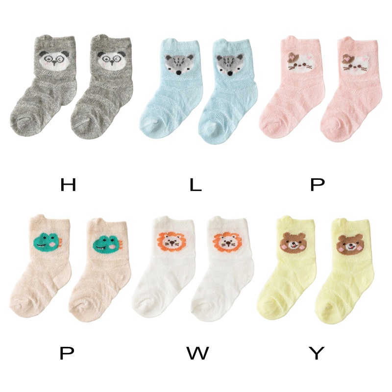 Vớ Lưới Mỏng Cổ Thấp Thoáng Khí Thoải Mái Họa Tiết Hoạt Hình Dễ Thương Cho Bé Sơ Sinh