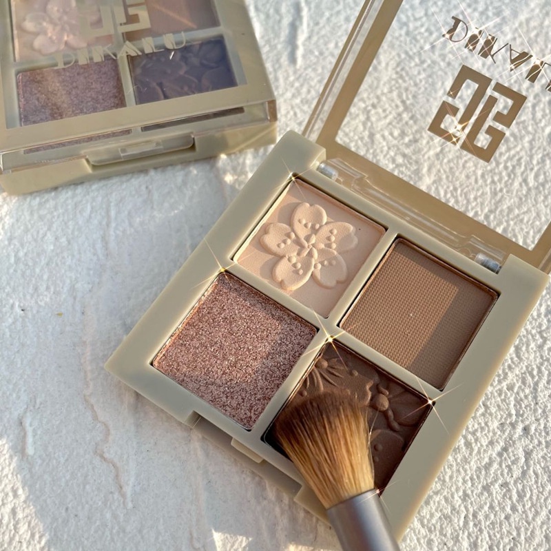 Bảng phấn mắt DIKALU bốn màu lì và ánh ngọc trai thời trang