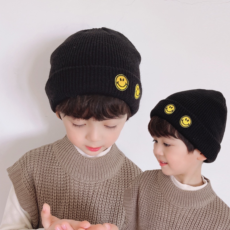 Mũ beanie dệt kim co giãn giữ ấm thời trang mùa đông cho bé