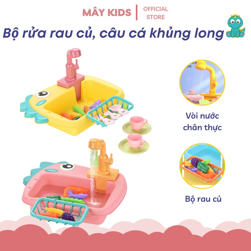 Bộ Đồ Chơi Nhà Bếp Rửa Rau Củ Quả, Câu Cá Cho bé - Mây Kids