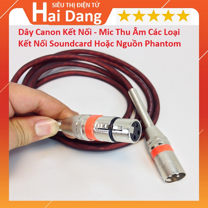 Dây Canon Kết Nối Mic Thu Âm Loại Tốt - Cáp Kết Nối Micro Thu Âm XLR Đến Soundcard Hoặc Nguồn Phantom - Cáp 2 Canon Đầu