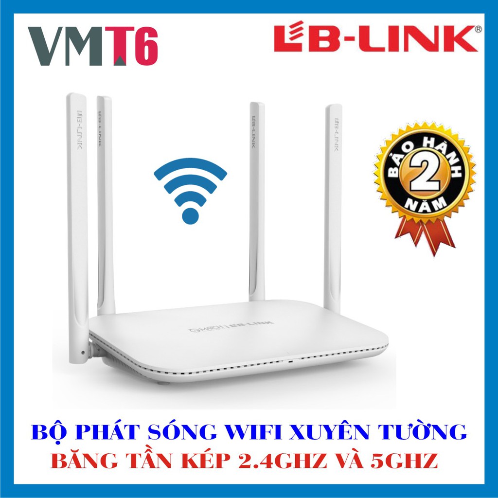 Bộ phát Wifi Băng tần kép 2.4G &amp; 5G 867Mbps - Chính hãng LB Link WR1300H - Bảo hành 24 tháng !