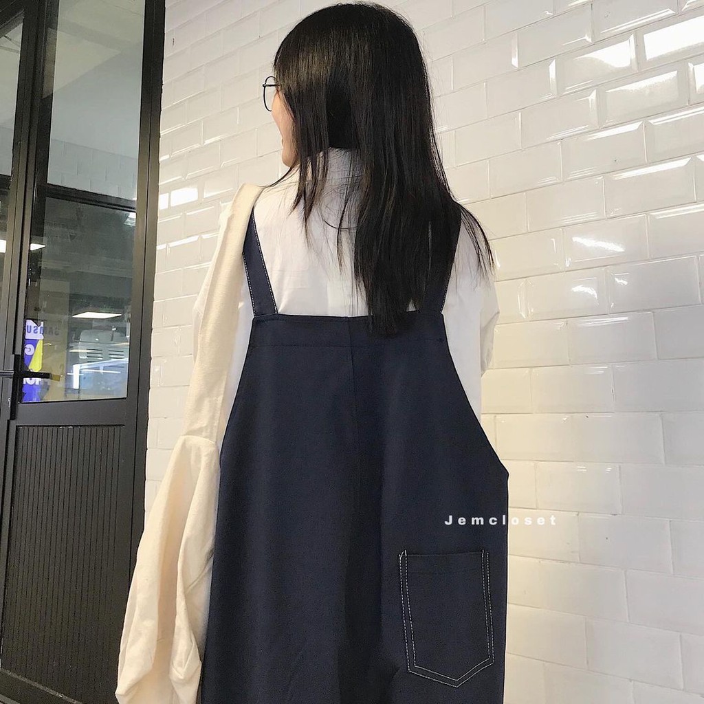 Quần Yếm Kaki Nữ Dài Ống Vừa JEMCLOSET Phong Cách Cá Tính FOME - 7166