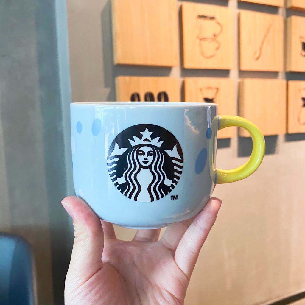Ly Sứ Uống Nước Starbucks Có Nắp Đậy Họa Tiết Hoạt Hình Dễ Thương Cho Bé
