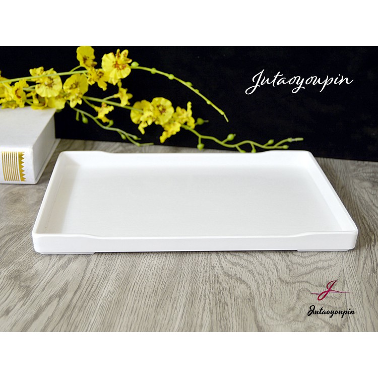 Khay Nhựa Melamine Giả Gỗ Hình Chữ Nhật Chống Trượt Tiện Dụng