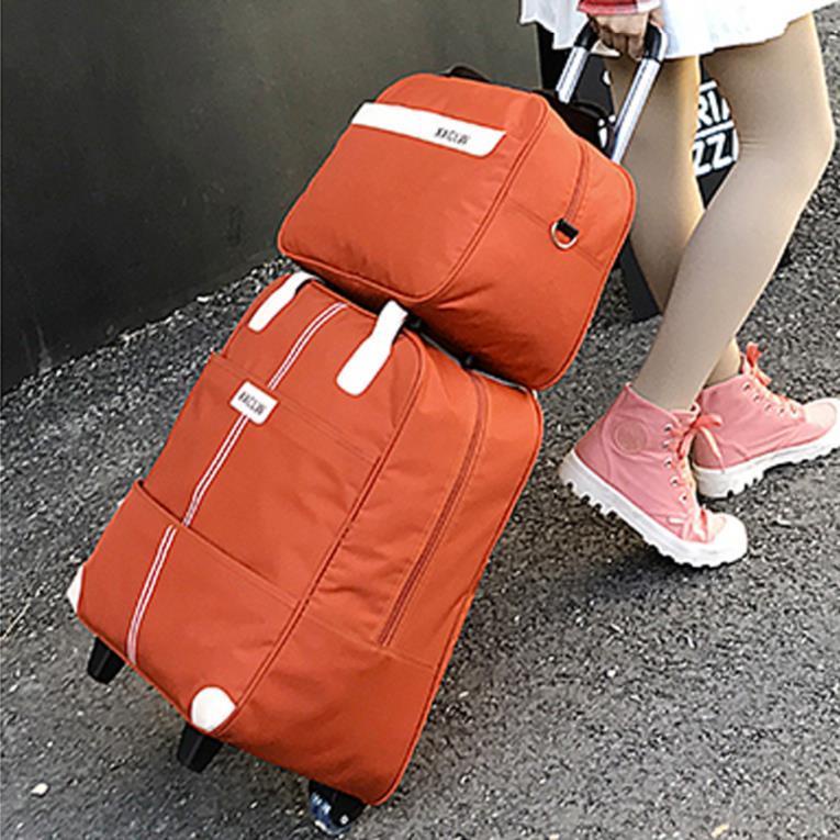 Túi vải canvas có bánh xe kéo thời trang tiện dụng mang theo du lịch dành cho nam và nữ