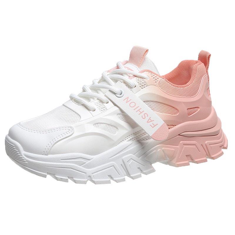 Giày sneakers thể thao nữ phối màu gót pha sơn siêu hót trend của năm