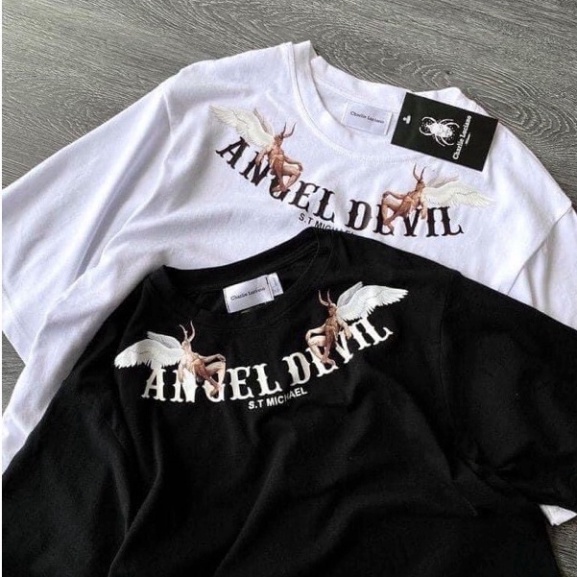 Áo thun nam nữ - Áo phông tay lỡ Angel Devil Hàng Cao Cấp chất vải cotton form Unisex thời trang HOT 2021 M7 | BigBuy360 - bigbuy360.vn