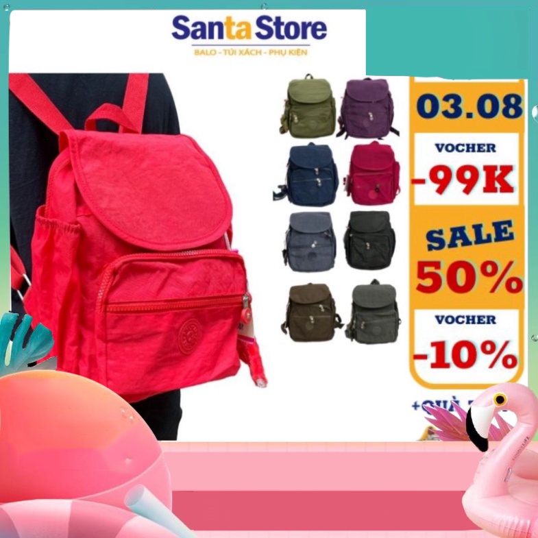 Balo nhỏ mini thời trang dành cho phái đẹp vải sợi dù canvas Kipling KL1808 thời thượng SANTA STORE cho bé trai gái đến