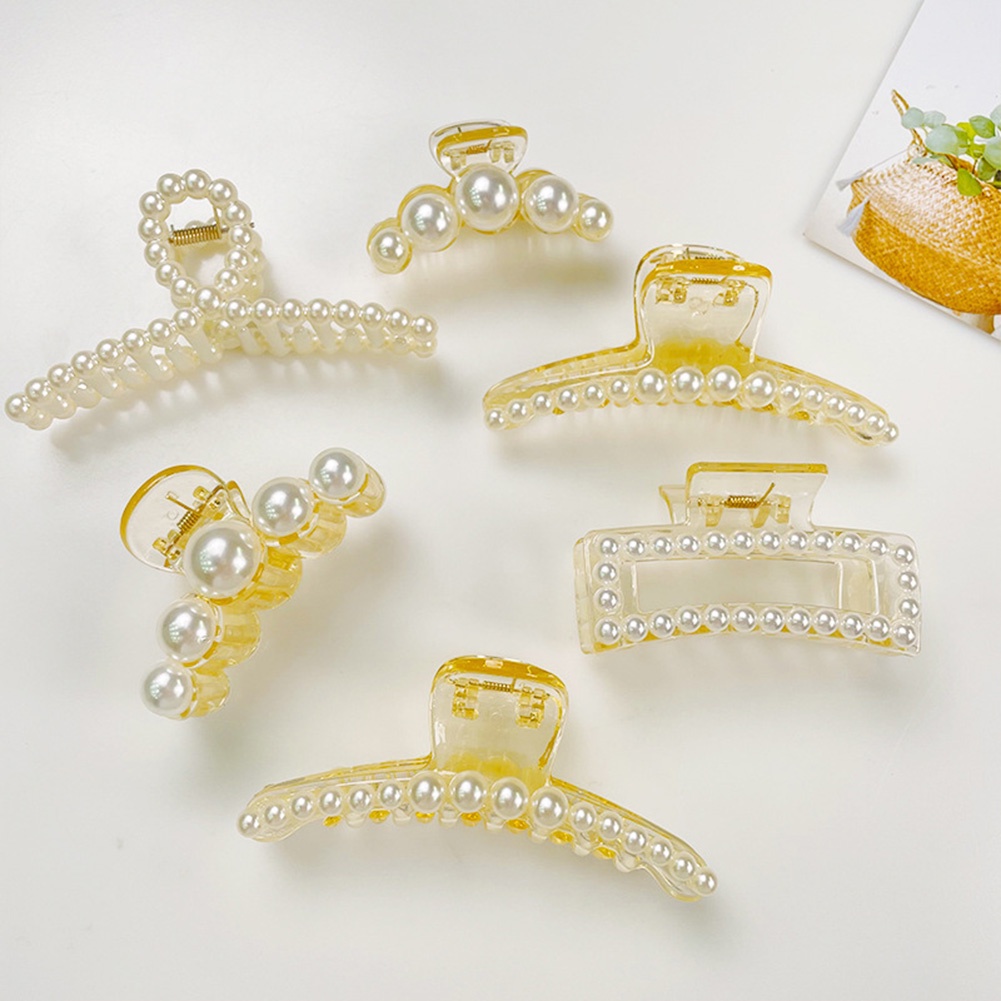 Kẹp tóc Rhinestone, Kẹp tóc hàn quốc，Kẹp Tóc Kim Loại Đính Ngọc Trai Nhân Tạo Thời Trang