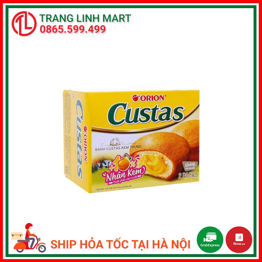 Bánh Custas Orion kem trứng hộp 12 chiếc, 6 chiếc, 2 chiếc