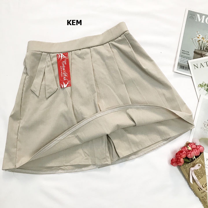 Quần sọt giả váy nữ từ 45-52kg chất vải kaki thun dày vừa - QU19