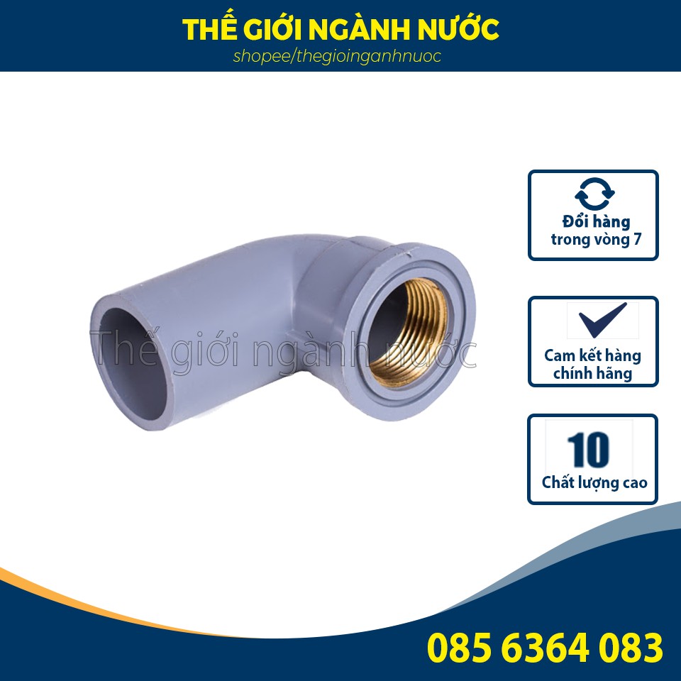 Co nhựa PVC ren trong, nối ren trong - ren đồng - được làm bằng chết liệu nhựa PVC cao cấp