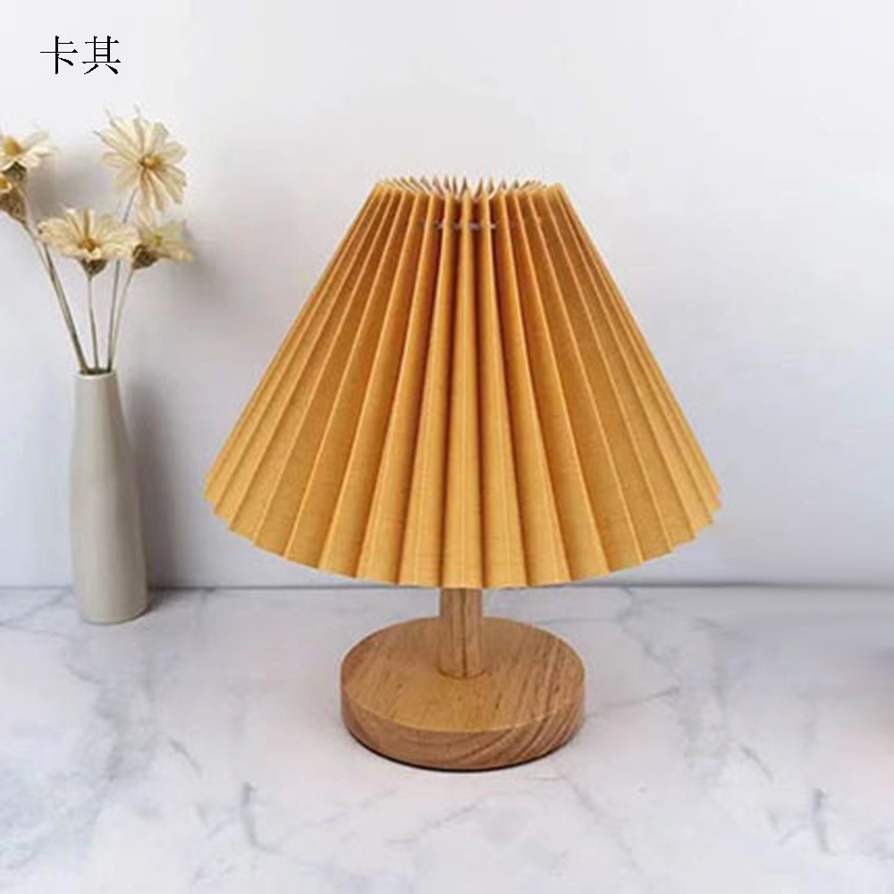 1 PCS Creative Wooden Pleated Table Light Study Bedside Table Lamp Student Office Accessoty Home Bedroom