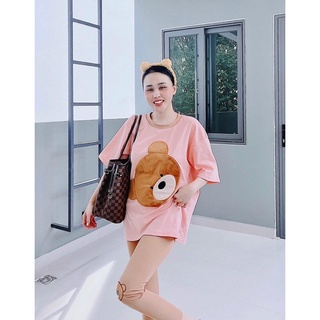 Set bộ quần legging áo gấu dễ thương trẻ trung chất vải xịn xò túi Zip Lyn-Nam