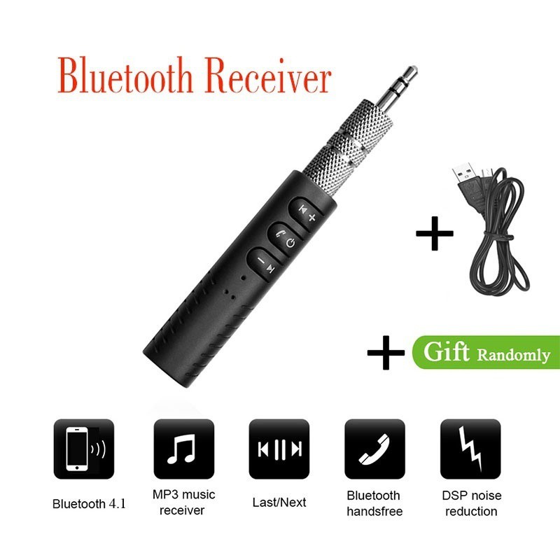 Bộ Chuyển Đổi Âm Thanh Không Dây Bluetooth 4.1 Cổng 3.5Mm Cho Xe Hơi