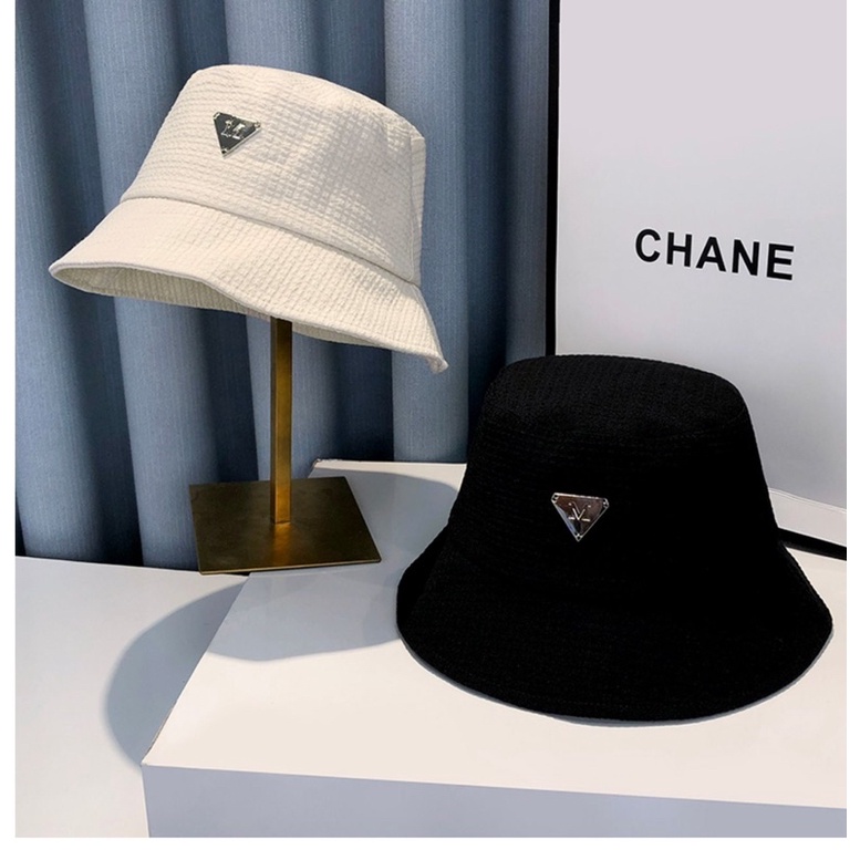 Mũ bucket nữ cao cấp nón bucket dạ logo chữ M có dây rút