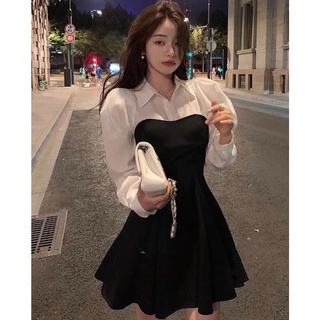Đầm xòe phối cổ sơ mi Bigsize dễ thương