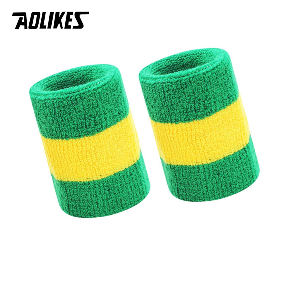 Cặp băng cổ tay cotton thấm hút mồ hôi thoáng khí hỗ trợ chơi bóng rổ / bóng bàn