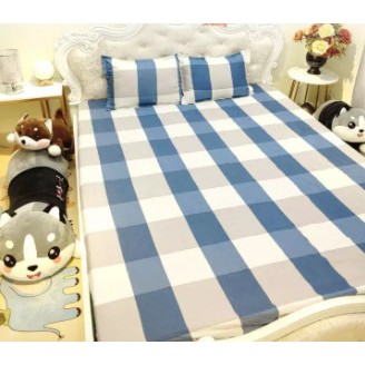 [HCM]Bộ Ga Gối 3 Món 1m4x2m cotton poly,sẵn hàng-kẻ bao diêm