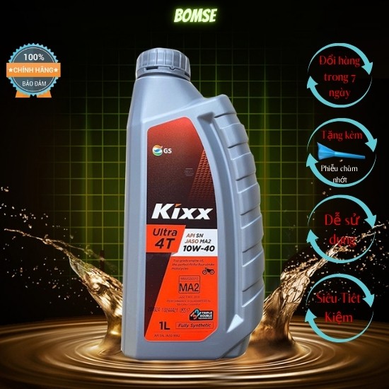 Dầu nhớt tổng hợp Kixx Ultra 4T SN 1L phù hợp cho xe SỐ tiết kiệm nhiên liệu kéo dài tuổi thọ động cơ